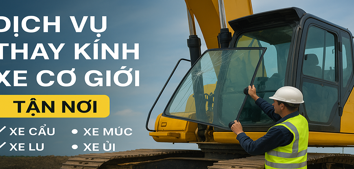 Banner Thay kính xe múc, xe cẩu tận nơi