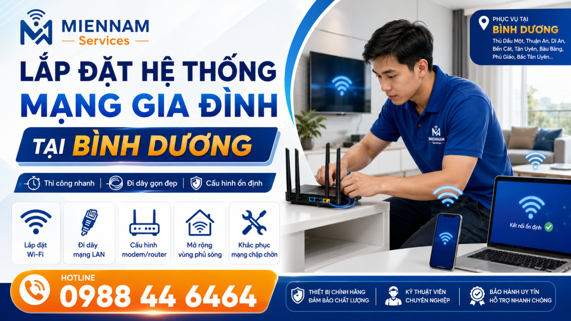 Tư vấn và Thi công lắp đặt hệ thống mạng gia đình tại Bình Dương