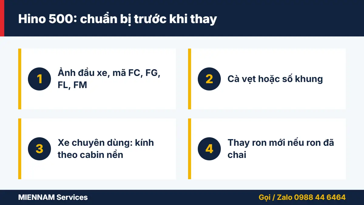 Hino 500: chuẩn bị trước khi thay