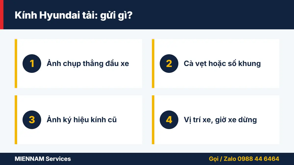 Kính Hyundai tải: gửi gì?