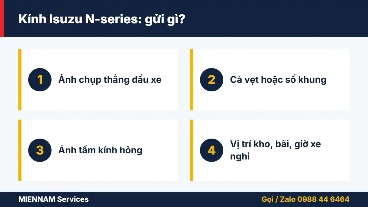 Kính Isuzu N-series: gửi gì?
