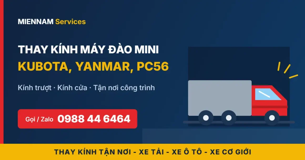 Thay Kính Máy Đào Mini, Máy Xúc Mini