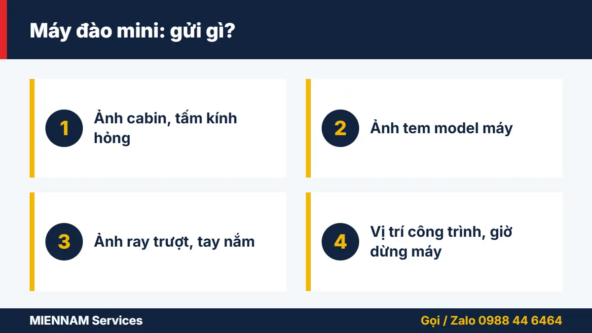 Máy đào mini: gửi gì?