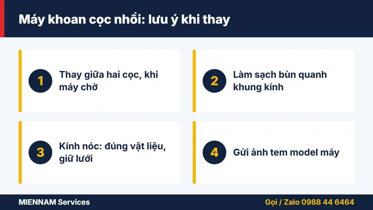 Máy khoan cọc nhồi: lưu ý khi thay