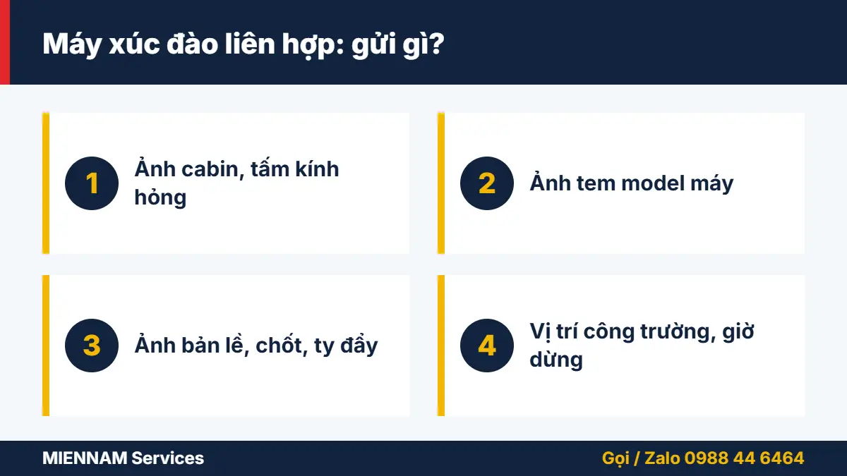 Máy xúc đào liên hợp: gửi gì?