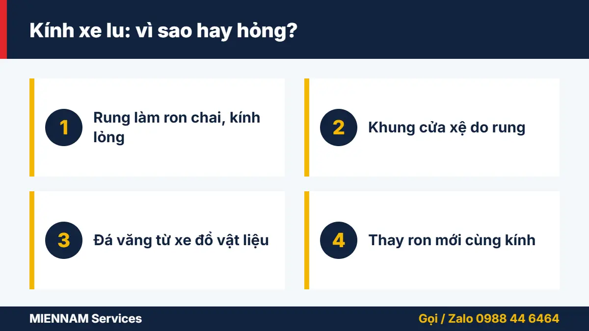 Kính xe lu: vì sao hay hỏng?