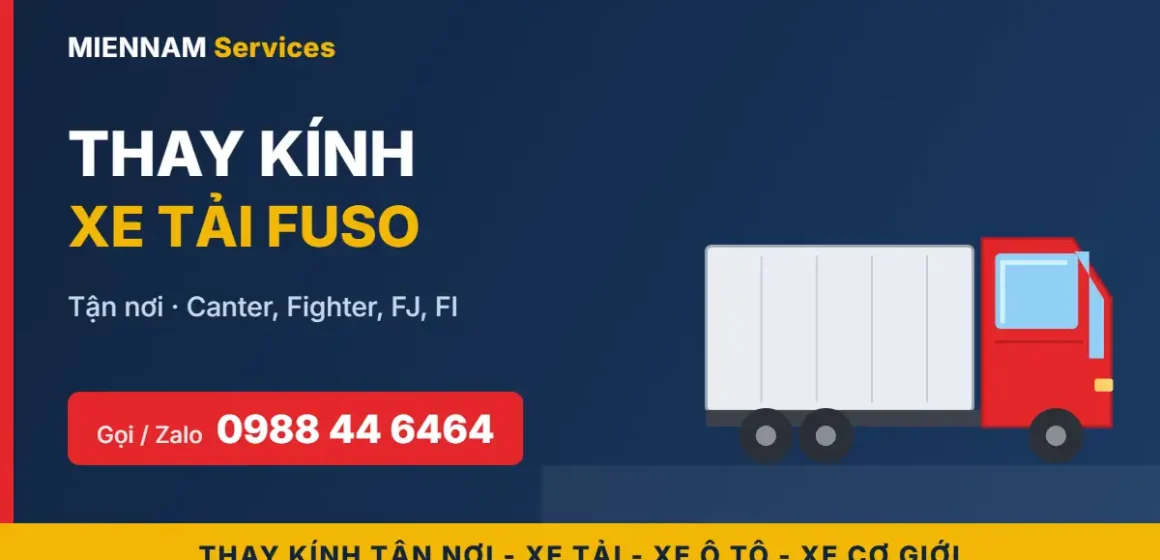 Thay kính xe tải Fuso tận nơi