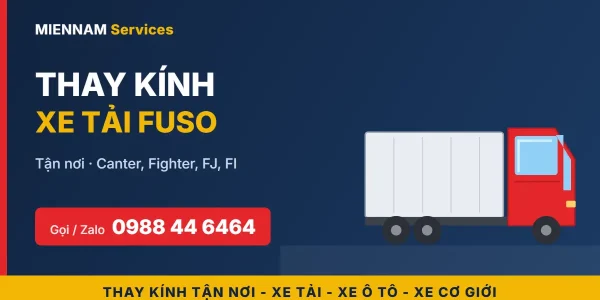 Thay kính xe tải Fuso tận nơi